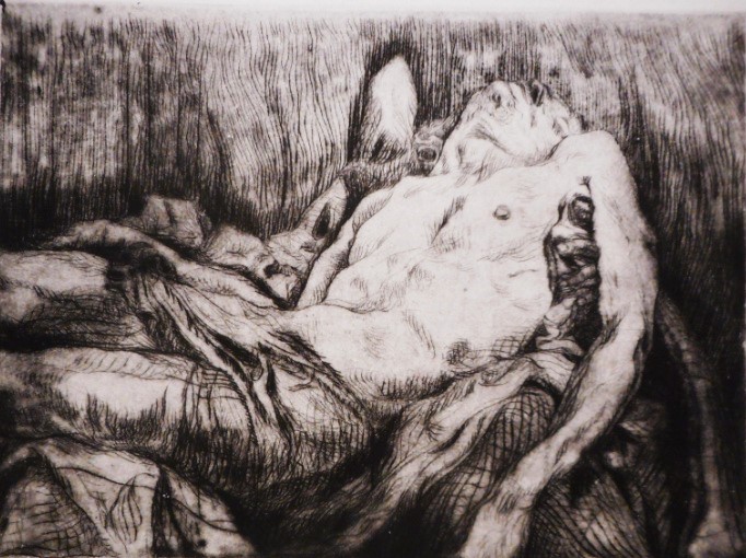 Christ in the arms of an invisible man.