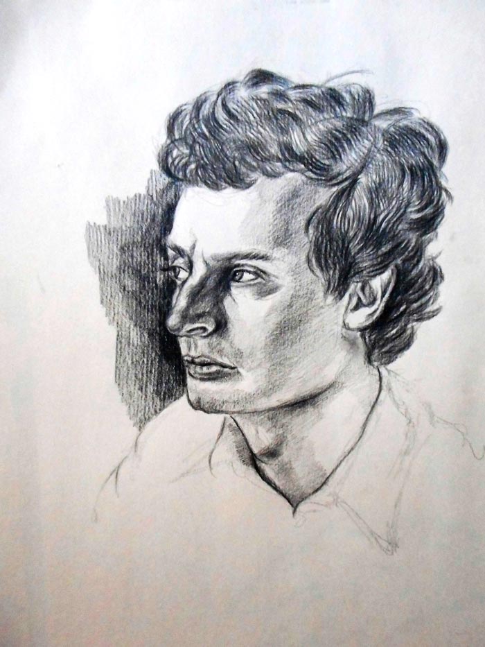 A man looks into the distance.