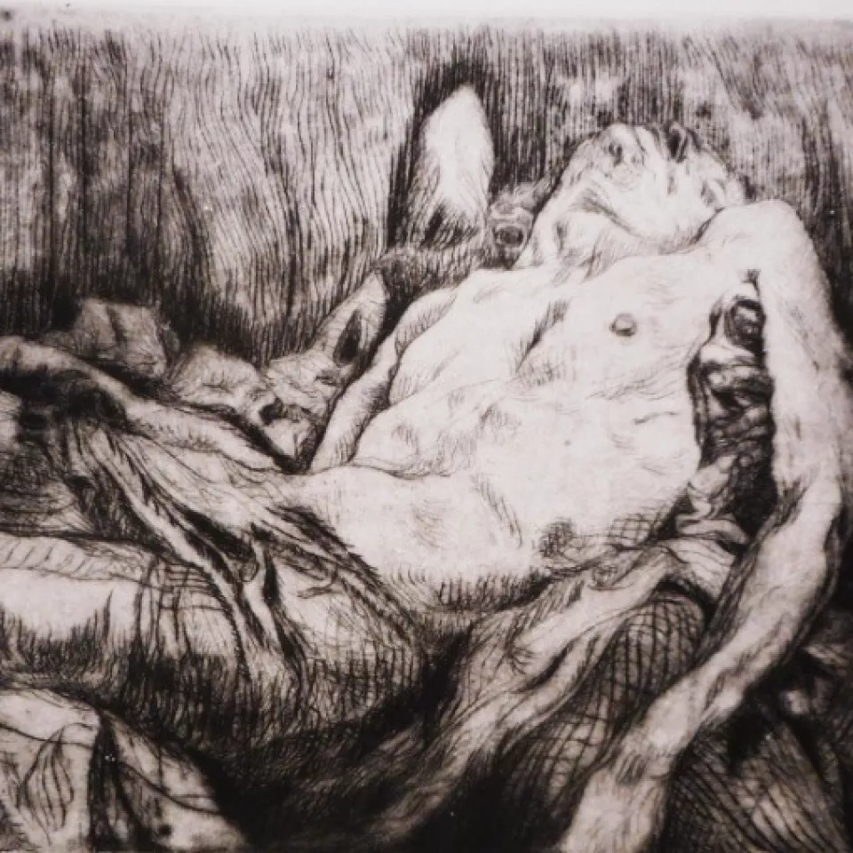 Christ in the arms of an invisible man.